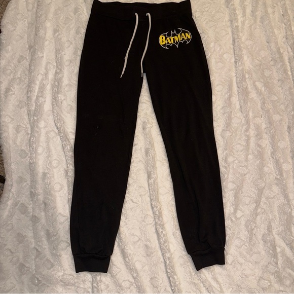 Batman Pants - Batman Logo Black Joggers w/ String Tie | Size Small